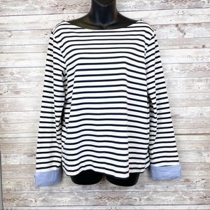 4/$10 J.Crew Striped Long Sleeve Chambray Cuff Top